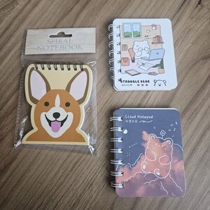 🔥4/$20 Cute Mini Spiral Notebooks Bundle with Dog and Bear Designs
